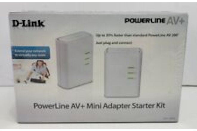 D-Link PowerLine AV+ Mini Adapter Starter Kit DHP-309AV Sealed