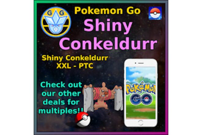 Shiny Conkeldurr - XXL - Pokémon GO - Pokemon Mini P T C - 50-100k!