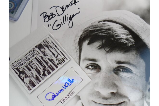 Bob Denver autograph LOT 2x GILLIGAN's Island DAWN Wells Topps signed 8x10 auto