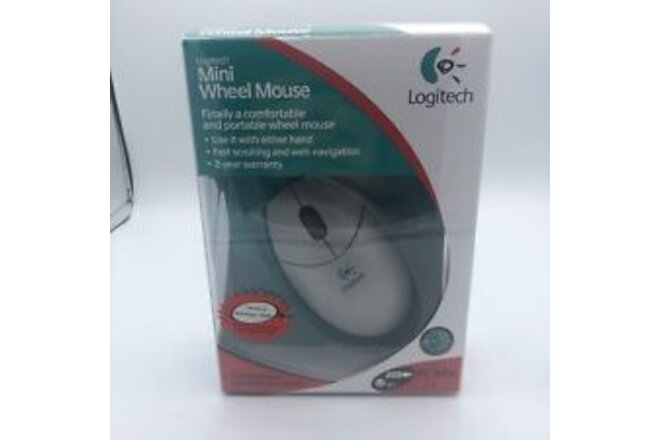 Logitech Mini Wheel Mouse M-BE55 USB Wired Silver Mechanical Ball Mouse - NEW!