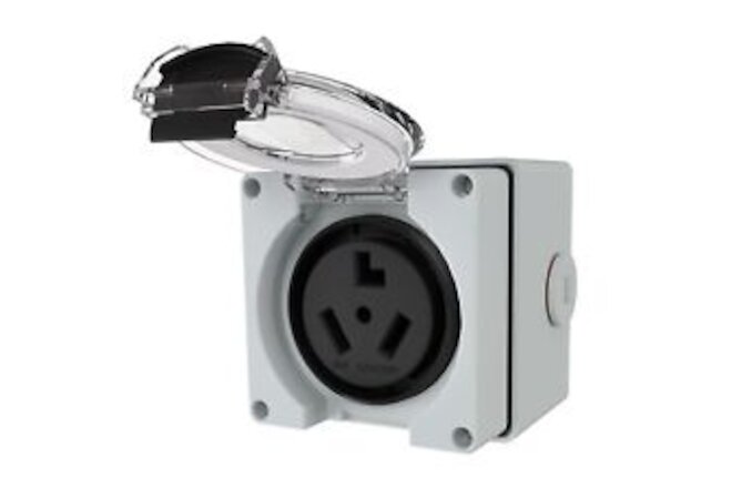 30Amp Power Outlet Box,NEMA 10-30R Receptacle 125/250Volt,Outdoor dustproof a...