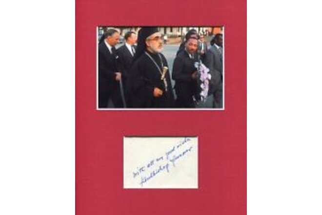 Greek Archbishop Iakovos March On Selma Signed Autograph Photo Display W MLK