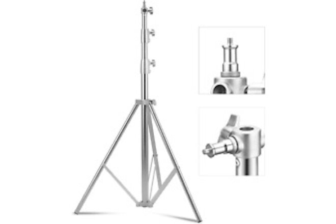 SUPON Stainless Steel Light Stand 110" /2.8M, Spring Cushioned Heavy Duty Tripo