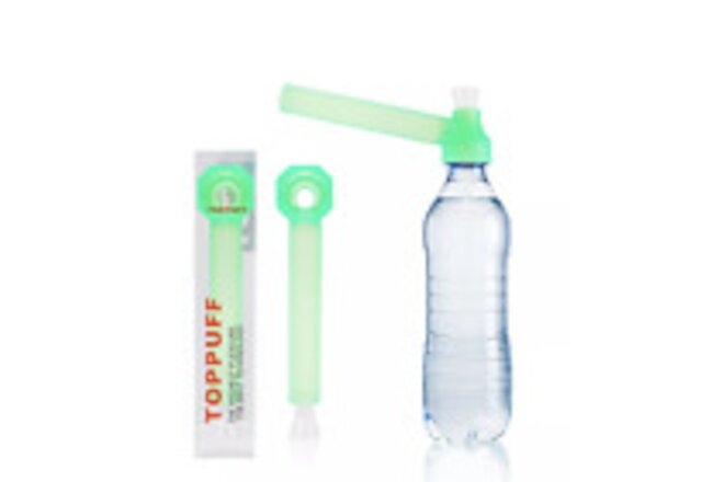 [2Packs Green] Top Puff Screw-on Water Bottle Converter Glass Bong Hookah Pipe