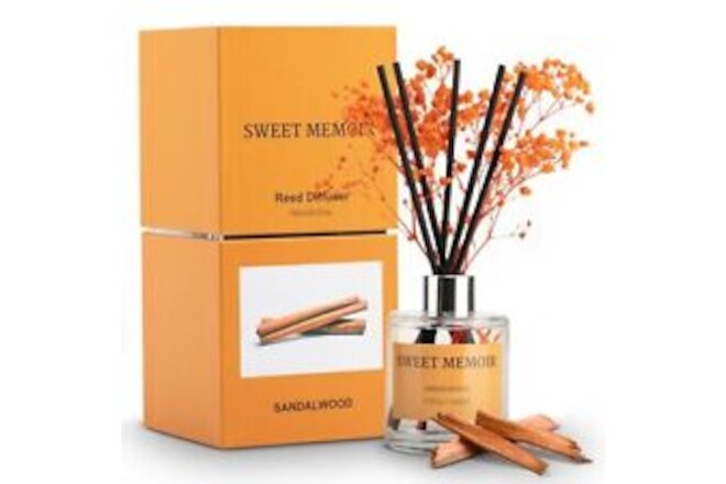 Essential Oil Reed Diffuser Set, Sandalwood Fragrance Diffusing Sticks with 1...