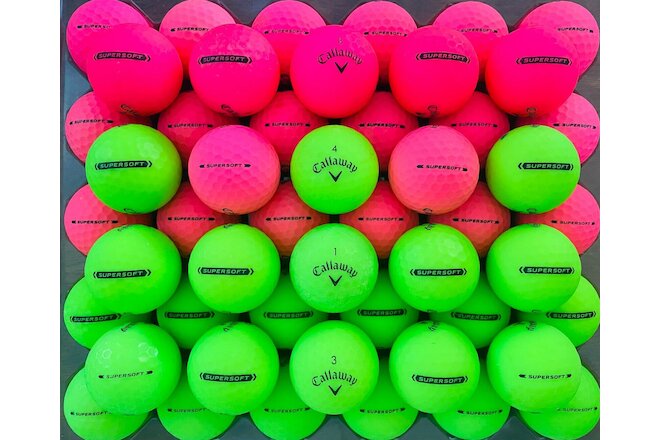 Callaway Supersoft Assorted Pink/Green Golf Balls-Lot 50-4A/5A High Grade