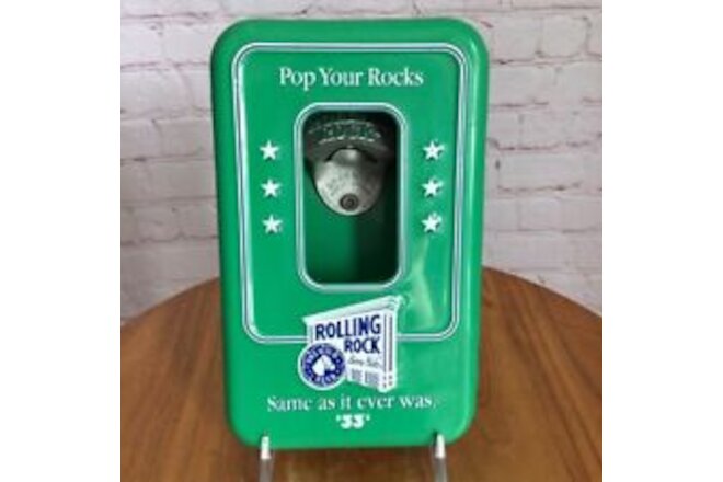 Vintage Rolling Rock Bottle opener wall "Pop your Rocks 33" Latrobe Brewing Co.