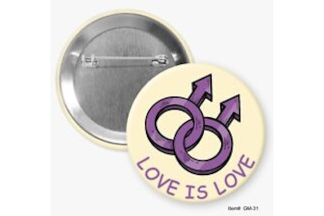 Two Variety Male Gay Pride 2.25" Pinback Buttons / Hommel's Buttons Online Store