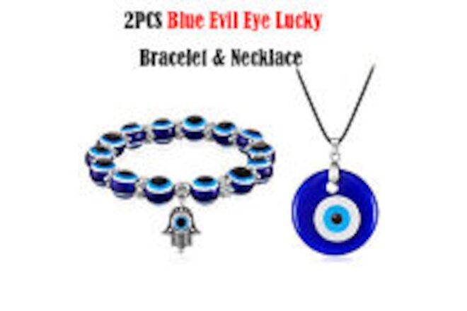 Turkish Blue Evil Eye Lucky Pendant Necklace Bracelet Charm Women Men Jewellery