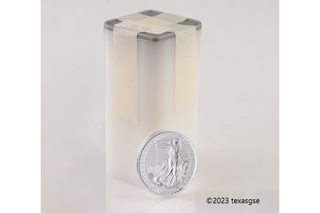 2023 Great Britain £2 Britannia 1 oz Silver Charles III Effigy Coin - Tube of 25