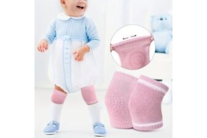 2 pairs Pink color Soft Elastic Knee and Elbow Brace Pads for Baby and Toddlers