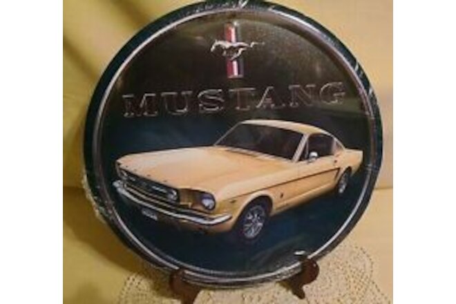 FORD MUSTANG SIGN TIN METAL KOOL COLLECTIBLES YELLOW FASTBACK MIKE PATRICK.