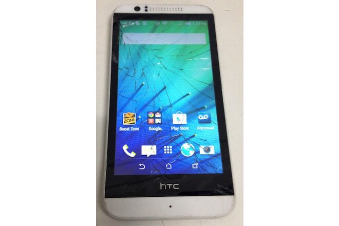 HTC Desire 510 4G LTE  White Boost  Mobile Android Smartphone Cracked Glass