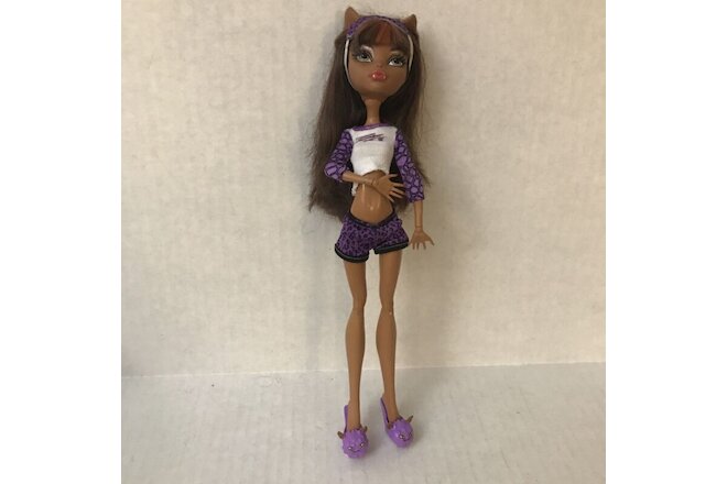 Monster High Clawdeen Wolf Dead Tired Doll Shorts Slippers Eye mask Used