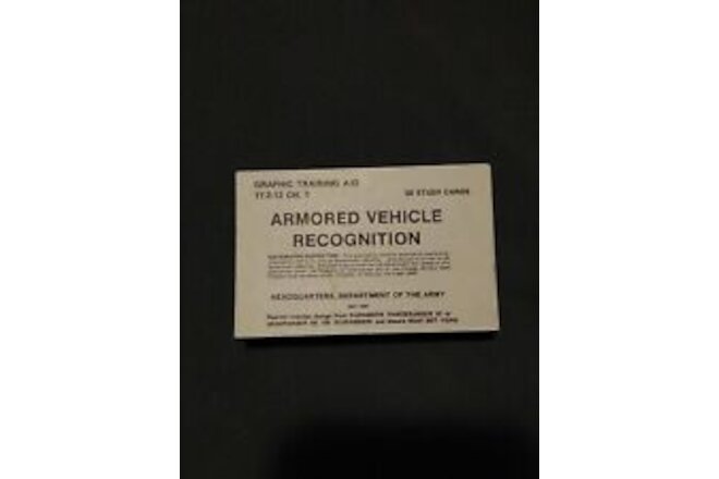 1987 sealed authentic graphic training aid armored vehicle recognition cards.