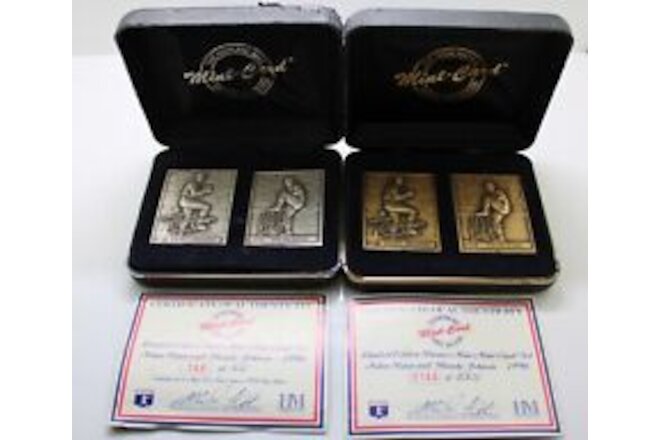 Rare .999 Fine Silver Highland Mint Randy Johnson Nolan Ryan Mini Cards Set
