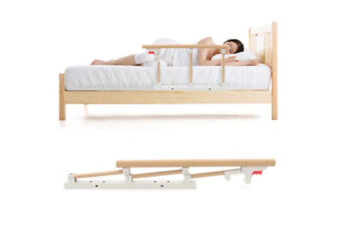 Folding Bed Rails For Elderly Medical Hospital Side Wooden Adults Guard Rail