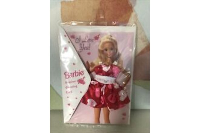 Barbie Fashion Greeting Card 1995 "I Love You!" with Dress Sealed NEW!