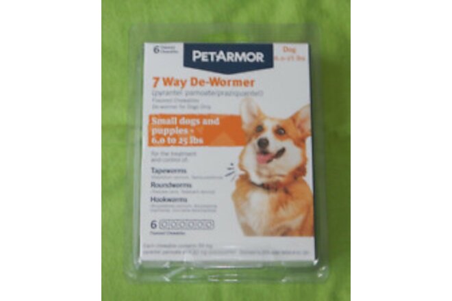 PetArmor 7 Way-De-Wormer for Small dogs Puppies 6 flavored chewables