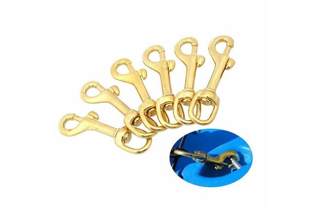 Solid Brass Swivel Eye Clasp Bolt Snap Durable Trigger Heavy Duty Diving Hooks