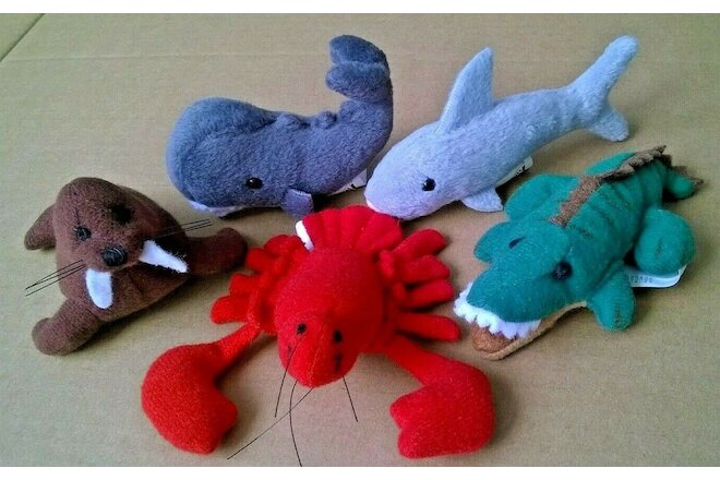 Dakin Mini Seawees Plush Applause Sealife Sea Wees Pets Ocean Lot of 5 Soft Toys
