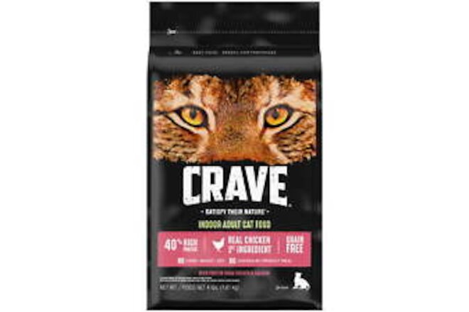 Grain Free Indoor Adult Dry Cat Food with Protein from Chicken & Salmon