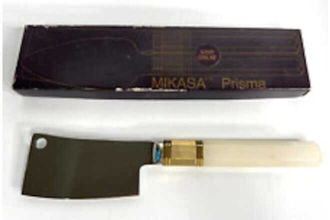 Mikasa PRISMA OPALINE Laslo Cheese Knife with Gold Accent Vintage Japan NOS