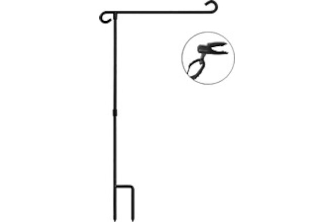 Garden Flag Stand Holder Pole Easy to Install Strong Sturdy Wrought Iron Fits 12