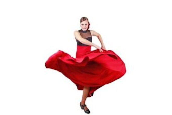 FLAMENCO SKIRT HIGH WAIST “GODET” - Red - Size "M"