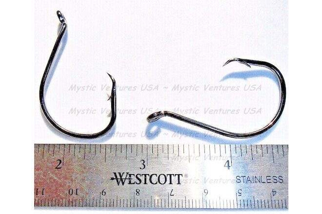 50 Size #6/0 Circle Hooks Black Nickel High Carbon Sport Octopus 2X STRONG FREE