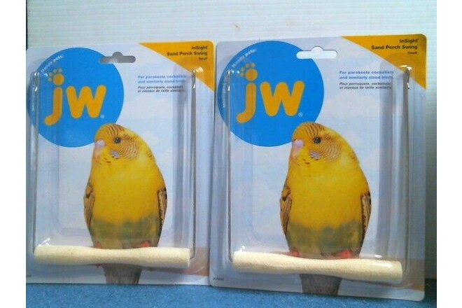 JW Insight Sand Perch Swing Parakeet Cockatiels Assorted Colors, Lot of 2, FS