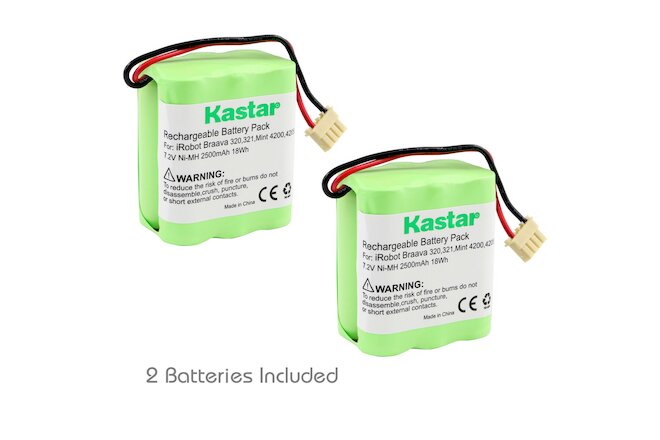 Kastar 2 Battery 2500mAh for iRobot Mint 4200 4205 Braava 320 321 Vacuum Cleaner
