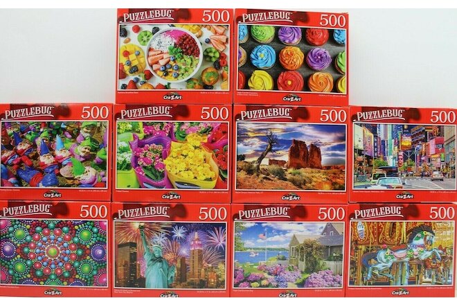 Jigsaw Puzzles 500 Pieces 18.25" X 11" Puzzlebug Lot of 10 Mix # 5