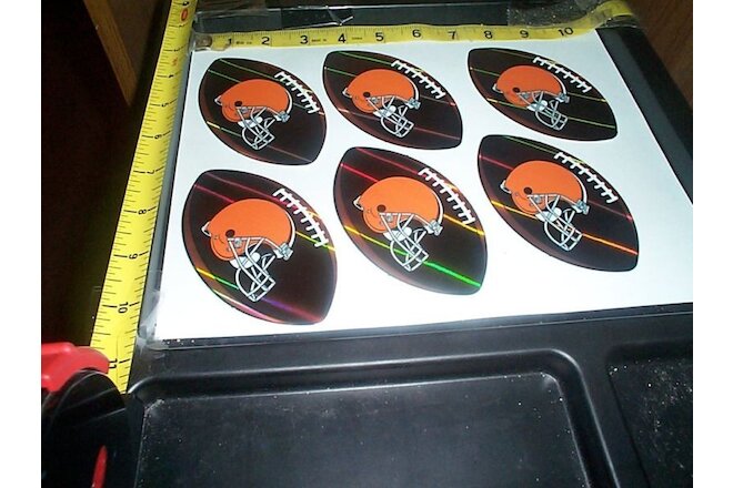 6 football logo stickers NFL Cleveland Browns