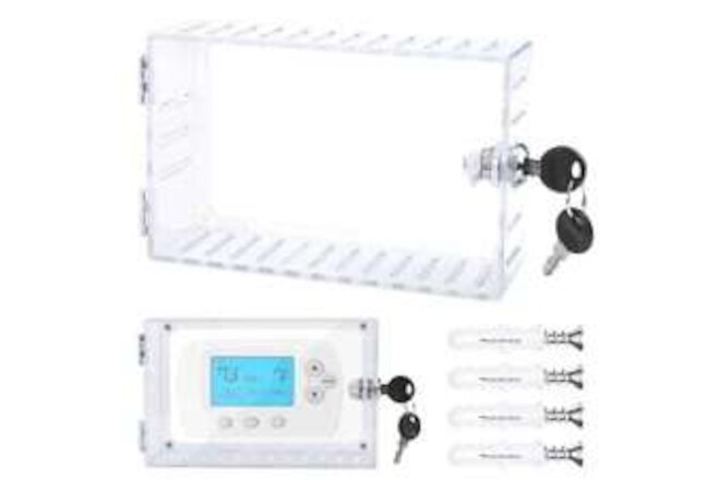 Hot Thermostat Guard Fit Thermostat Transparent Protective Cover With 2 Keys
