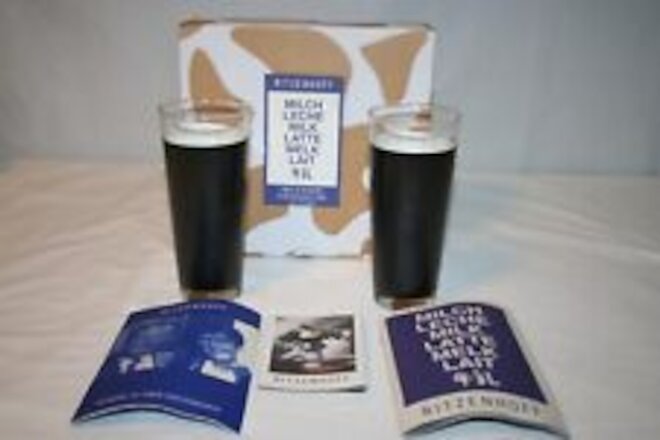 2 Ritzenhoff Milk Club Colour Combo Black/Milk Glasses Haussmann 1992 Box #6-E4