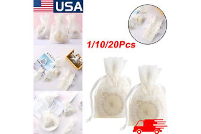 20Pcs Gauze Organza Drawstring Bags Jewelry Pouches Wedding Party Favor Gifts US