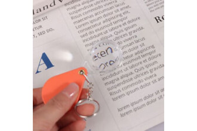 Pocket Orange Magnifying Glass Small Handheld Folding Keychain Magnifier