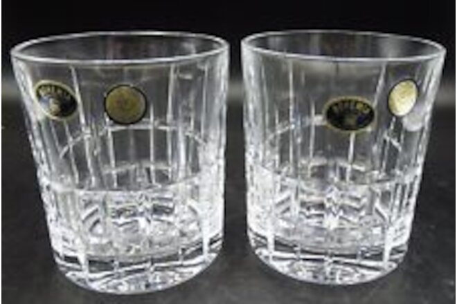 2 Bohemia Double Old Fashioned Whiskey Crystal Glasses NEW!
