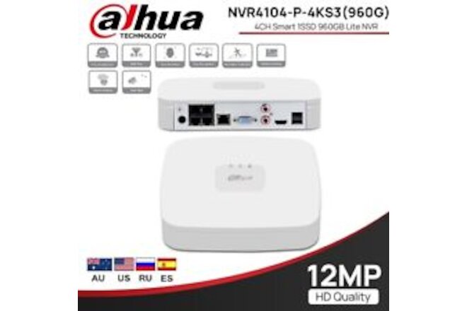 Dahua 4CH Smart 1SSD 960GB Lite NETWORK VIDEO RECORDER NVR Security CameraSystem