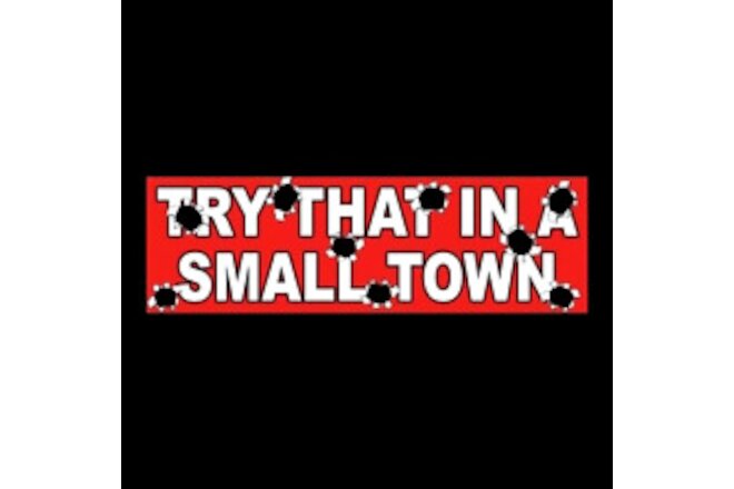 New "TRY THAT IN A SMALL TOWN" gun rights JASON ALDEAN Country Music STICKER red