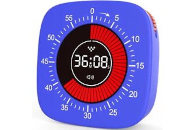 Visual Timer, Digital Timer for Kids, Rechargeable Timer with 4 Alarm Modes