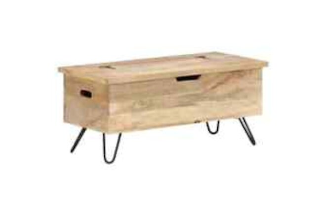 Solid Mango Wood Chest 17.7" Storage Box Bench Hall Wooden Cabinet vidaXL vidaXL