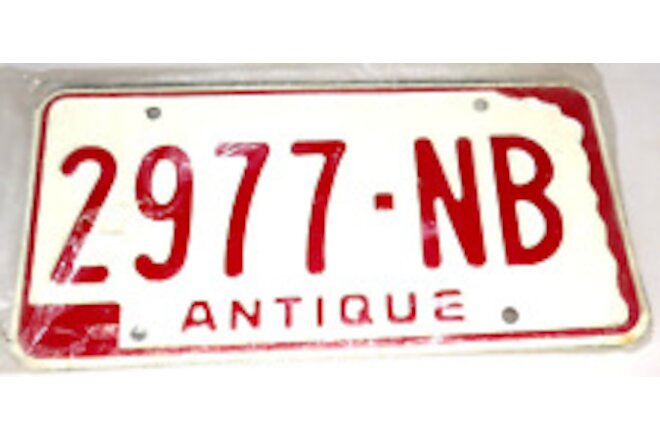 (2) Pair Set USA License Original Vintage Plate Nebraska "ANTIQUE" Still Sealed