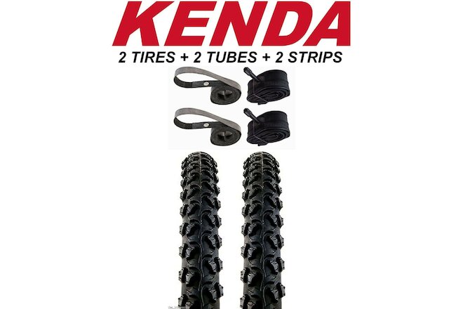 2PAK KENDA Alpha Bite K831 26" x1.95" Bike Tires& Tubes &Strips kit fits Sunlite