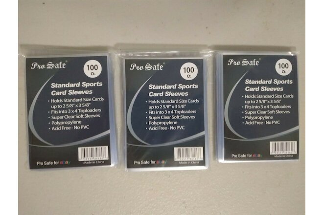 Lot of 300 Count Pro Safe "Penny" Soft Card Sleeves - Brand New - FREE SHIPPING!