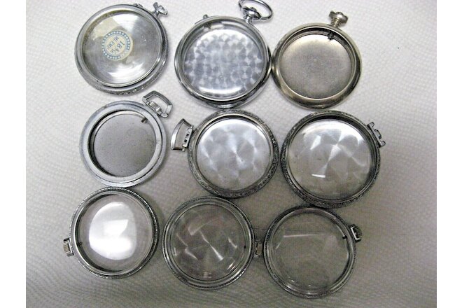 Watchmaker Special Lot 9 Antique Pocket Watch Cases