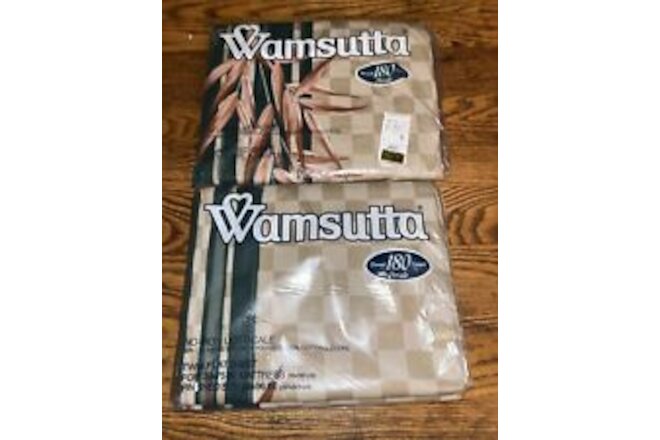 Vintage WAMSUTTA Bengal Full Flat & Fitted Sheets Beige Made in USA