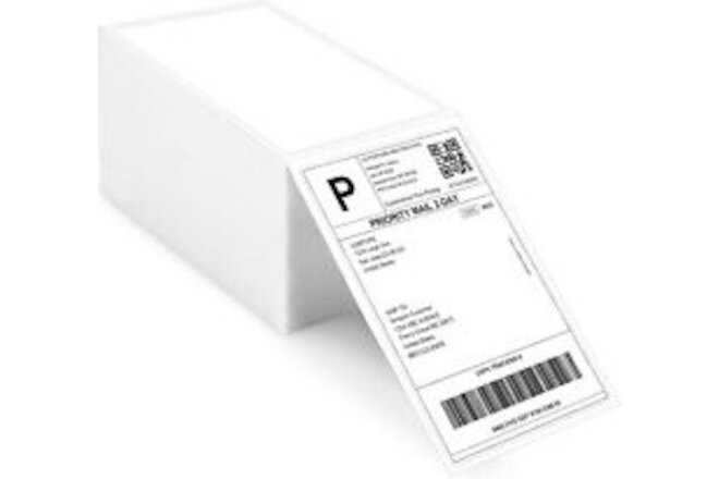 500PCS 4x6 Fanfold Sticker Thermal Shipping Labels Paper for Zebra Rollo Phomemo