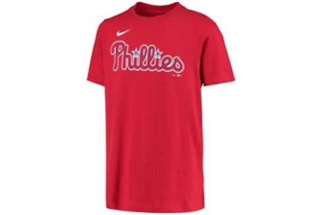 Nike Team Youth Wordmark Poly Tee SPORT RED PHILLIES MD